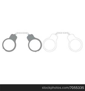 Handcuff grey set grey set icon .. Handcuff grey set icon .