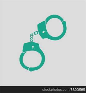 Handcuff icon. Gray background with green. Vector illustration.