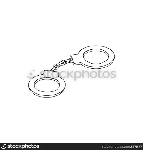 Handcuff icon in isometric 3d style on a white background. Handcuff icon in isometric 3d style