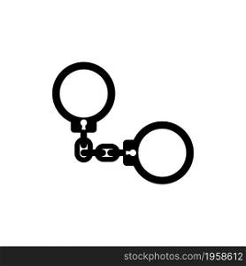 Handcuff, Police Equipment. Flat Vector Icon illustration. Simple black symbol on white background. Handcuff, Police Equipment sign design template for web and mobile UI element. Handcuff, Police Equipment. Flat Vector Icon illustration. Simple black symbol on white background. Handcuff, Police Equipment sign design template for web and mobile UI element.