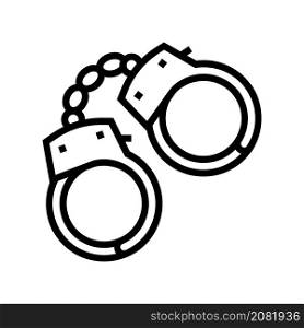handcuff sex toy line icon vector. handcuff sex toy sign. isolated contour symbol black illustration. handcuff sex toy line icon vector illustration