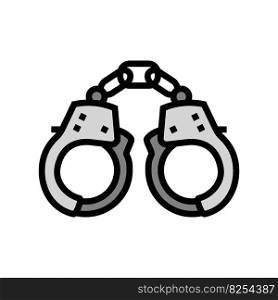 handcuffs crime color icon vector. handcuffs crime sign. isolated symbol illustration. handcuffs crime color icon vector illustration