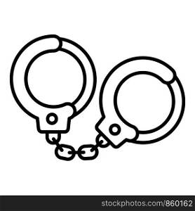 Handcuffs icon. Outline handcuffs vector icon for web design isolated on white background. Handcuffs icon, outline style