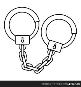 Handcuffs icon. Outline illustration of handcuffs vector icon for web. Handcuffs icon, outline style