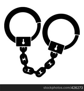 Handcuffs icon. Simple illustration of handcuffs vector icon for web. Handcuffs icon, simple style