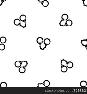 Handcuffs pattern repeat seamless in black color for any design. Vector geometric illustration. Handcuffs pattern seamless black