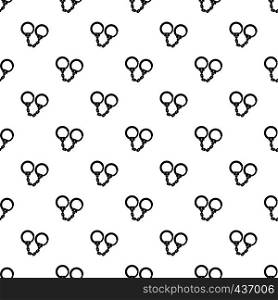 Handcuffs pattern seamless in simple style vector illustration. Handcuffs pattern vector