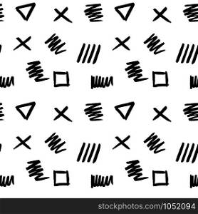 Handdrawn brush stroke seamless pattern. Memphis style pattern. Abstract background.. Abstract seamless pattern