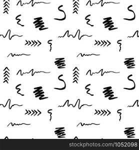 Handdrawn brush stroke seamless pattern. Memphis style pattern. Abstract background.. Abstract seamless pattern