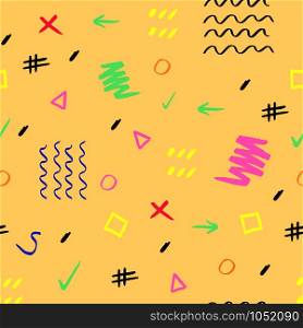 Handdrawn colorful brush stroke seamless pattern. Memphis style pattern. Abstract background.. Abstract seamless pattern
