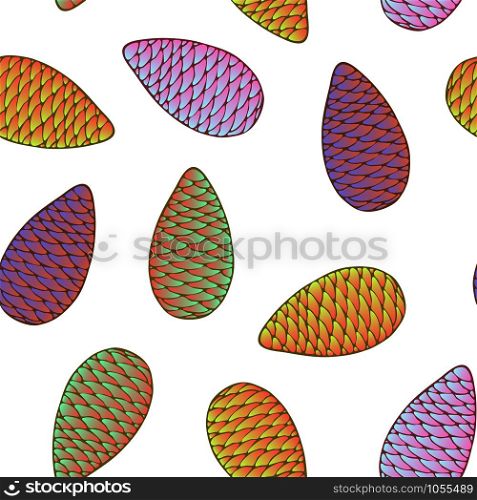 Handdrawn easter seamless pattern with dragon eggs , vector illustration. Handdrawn easter seamless pattern