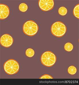 Handdrawn fruit seamless patter with orange, vector illustration, on blue background. Handdrawn fruit seamless patter with orange, vector illustration, on blue background.