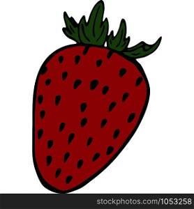 Handdrawn illustration with fruit strawberry, vector illustration. Fruit illustration
