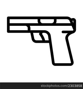 handgun weapon line icon vector. handgun weapon sign. isolated contour symbol black illustration. handgun weapon line icon vector illustration
