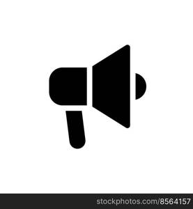 Handheld megaphone black glyph ui icon. Announce about sales. Marketing c&aign. User interface design. Silhouette symbol on white space. Solid pictogram for web, mobile. Isolated vector illustration. Handheld megaphone black glyph ui icon