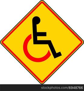 Handicap Signage Design, Disabled Vector Art Illustration