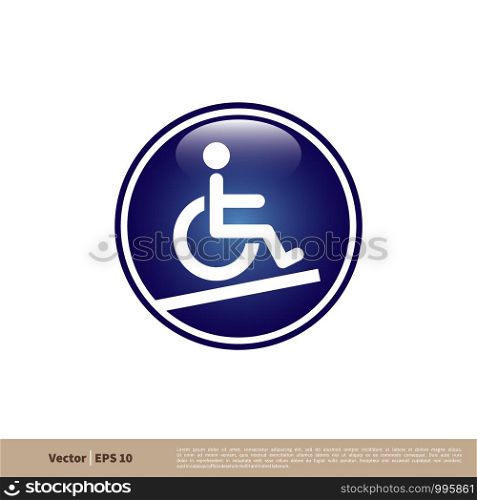 Handicap Way Signage Icon Vector Logo Template Illustration Design. Vector EPS 10.
