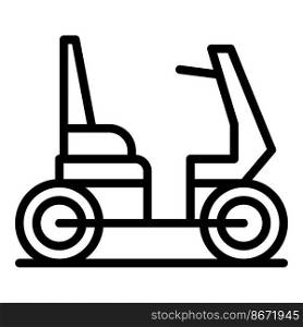 Handicapped electric wheelchair icon outline vector. Power drive. Scooter chair. Handicapped electric wheelchair icon outline vector. Power drive