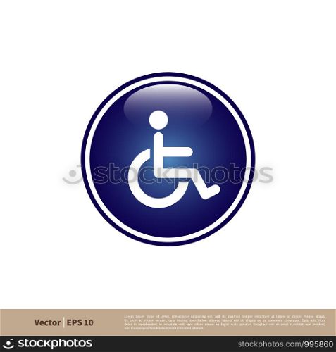 Handicapped Signage Icon Vector Logo Template Illustration Design. Vector EPS 10.
