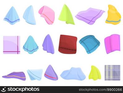 Handkerchief icons set. Cartoon set of handkerchief vector icons for web design. Handkerchief icons set, cartoon style