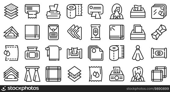 Handkerchief icons set. Outline set of handkerchief vector icons for web design isolated on white background. Handkerchief icons set, outline style