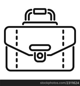 Handle briefcase icon outline vector. Business bag. Hand suitcase. Handle briefcase icon outline vector. Business bag