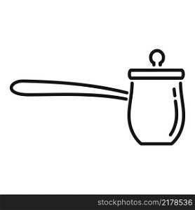 Handle coffee pot icon outline vector. Hot drink. Bean food. Handle coffee pot icon outline vector. Hot drink