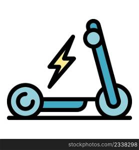 Handle electric scooter icon. Outline handle electric scooter vector icon color flat isolated. Handle electric scooter icon color outline vector