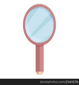 Handle mirror icon cartoon vector. Small mirror. Antique look. Handle mirror icon cartoon vector. Small mirror