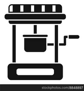 Handle popcorn machine icon simple vector. Pop corn seller. Food stand. Handle popcorn machine icon simple vector. Pop corn seller