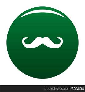 Handlebar mustache icon. Simple illustration of handlebar mustache vector icon for any design green. Handlebar mustache icon vector green
