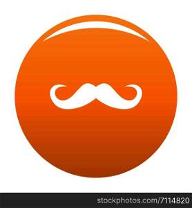 Handlebar mustache icon. Simple illustration of handlebar mustache vector icon for any design orange. Handlebar mustache icon vector orange
