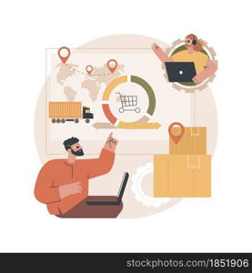 Handling and order processing abstract concept vector illustration. Order documentation, processing system, handling customer request, logistics, automated logistics operations abstract metaphor.. Handling and order processing abstract concept vector illustration.