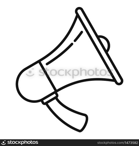 Handly megaphone icon. Outline handly megaphone vector icon for web design isolated on white background. Handly megaphone icon, outline style