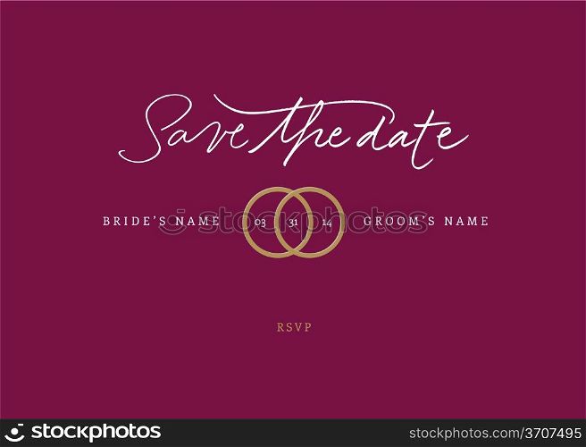 Handmade calligraphy Save the Date. Vector file
