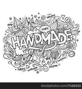 Handmade hand lettering and doodles elements and symbols background. Vector hand drawn sketchy illustration. Handmade hand lettering and doodles elements