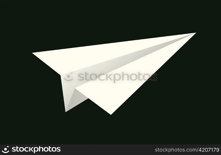 handmade paper plane on black