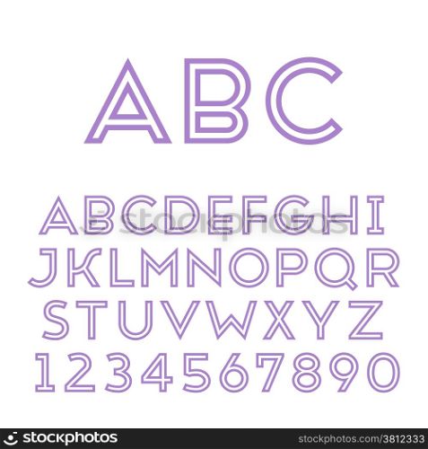 Handmade sans-serif font. Bold inline type. Vector illustration.