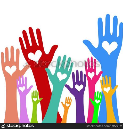 Hands and heart donation donor concept icon vector image