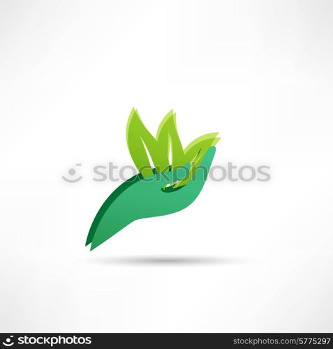 Hands and plant icon