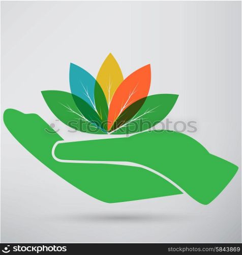 Hands and plant icon