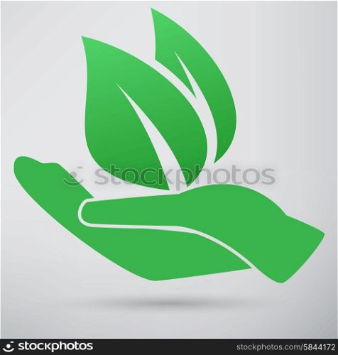 Hands and plant icon