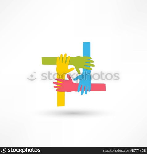 hands connecting icon