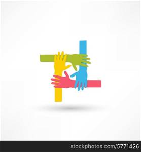 hands connecting icon