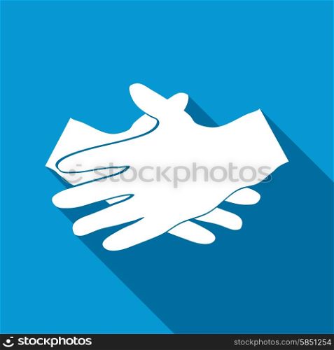 Hands Deal Design Icon with a long shadow