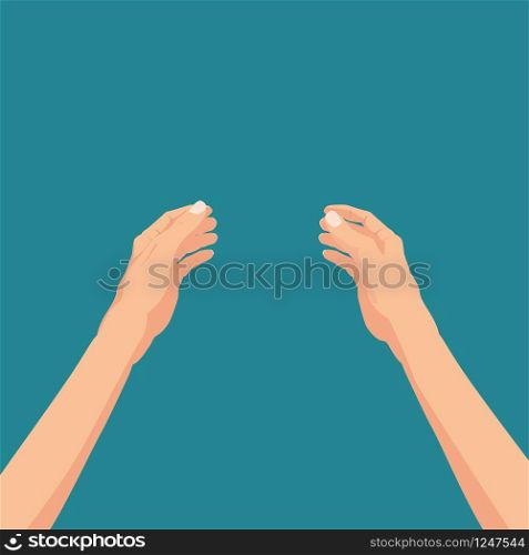 Hands hold. Template vector illustration. Hands hold. Template, vector, illustration, isolated, cartoon style