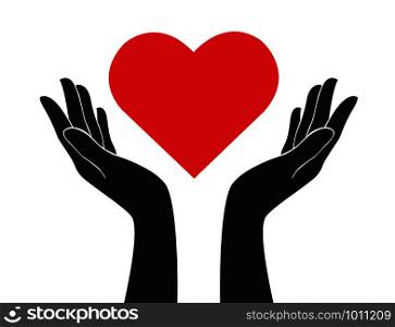 hands holding heart of love sign