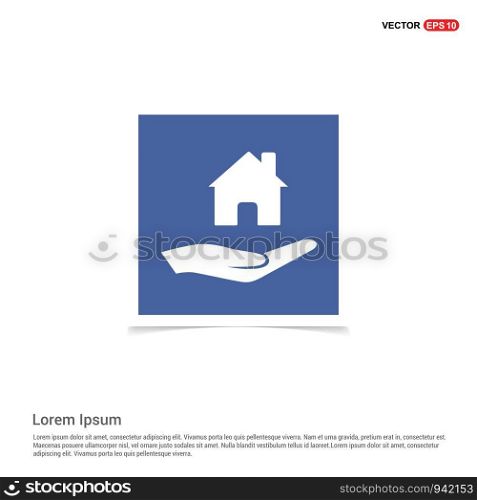 Hands holding house icon - Blue photo Frame