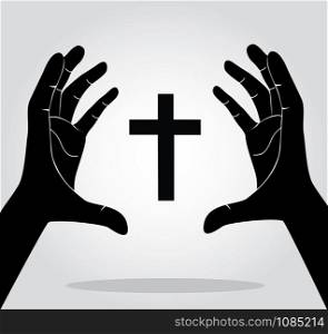 hands holding the cross