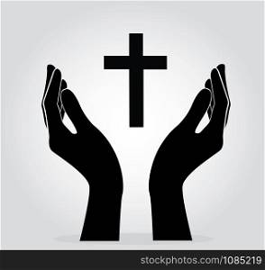 hands holding the cross